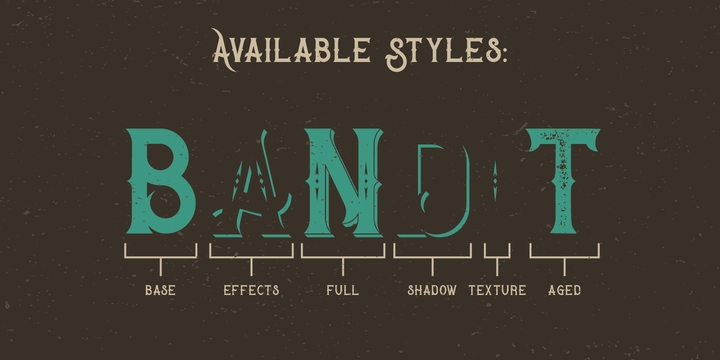 Przykład czcionki Bandidas Shadow